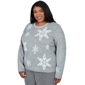 Plus Size Alfred Dunner Vail Snowflake Pearl Heathered Sweater - image 2