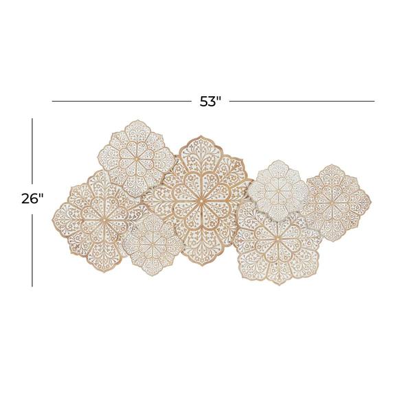 9th & Pike® Brown Wood Farmhouse Floral Wall Decor