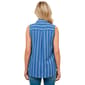 Plus Size Erika Sleeveless Pocket Stripe Button Front Blouse - image 2