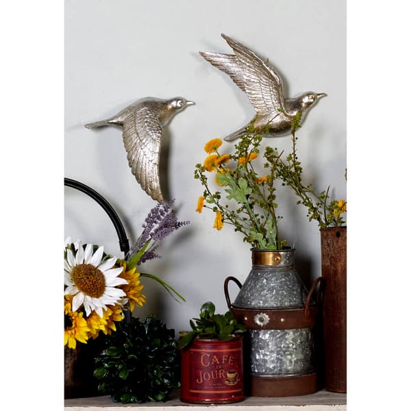 9th & Pike&#174; Metallic Flying Bird Sculptures Wall Decor - Set Of 3