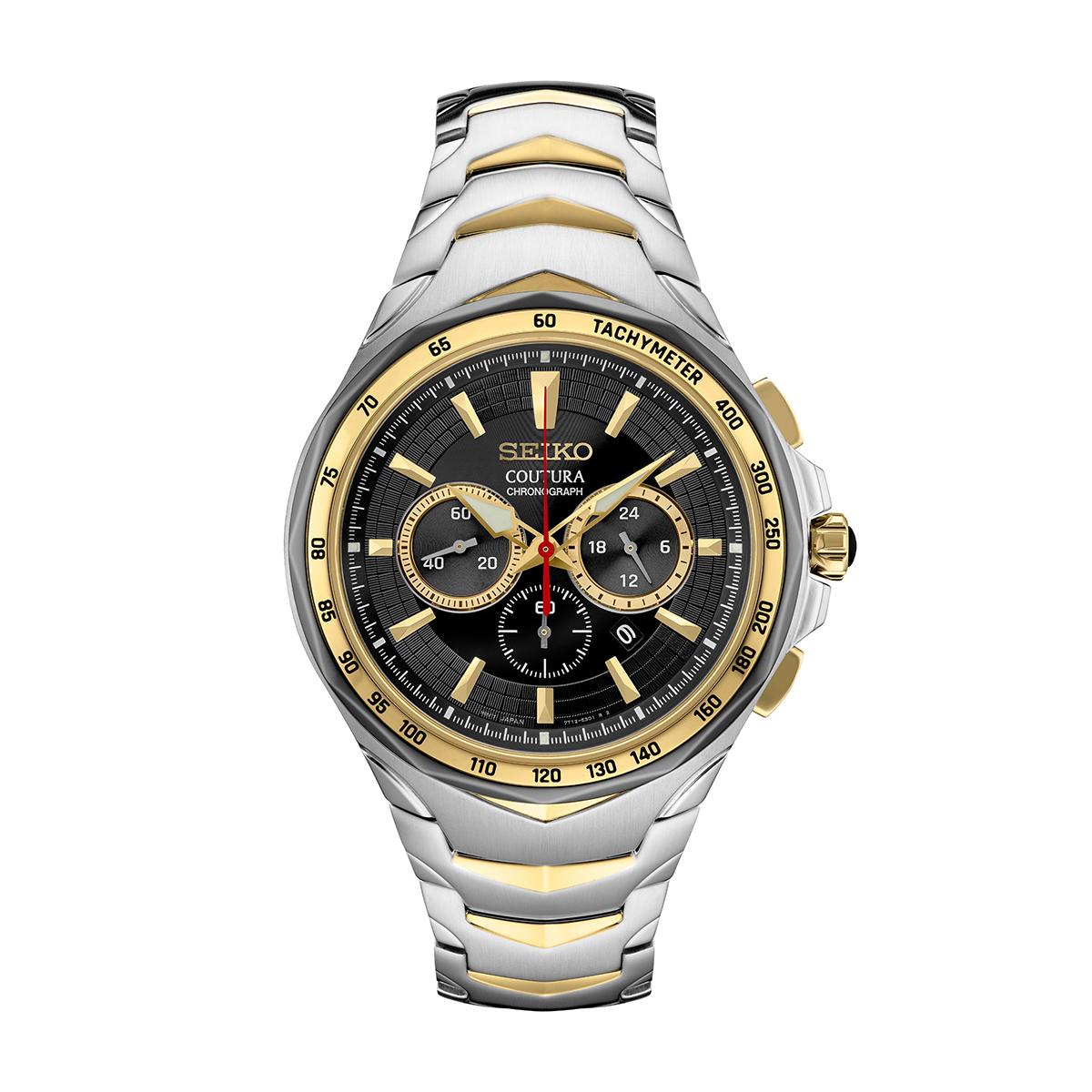 Mens Seiko Coutura Two-Tone Chronograph Watch - SRWZ26