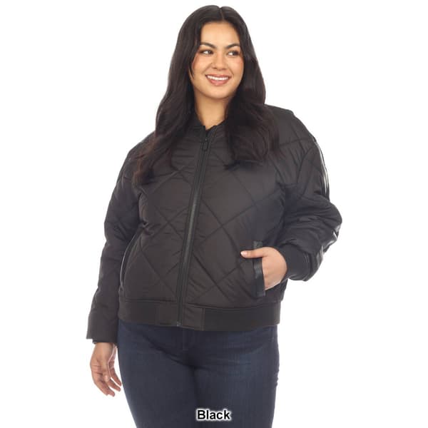 Plus Size White Mark Lightweight Diamond Quilted Puffer Jacket