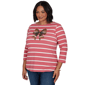Plus Size Ruby Rd. Must Haves II Football Bow Stripe Tee - image 3