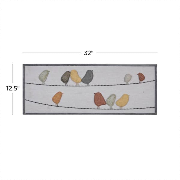 9th & Pike® Colorful Birds Metal Wall Decor