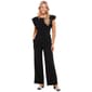Juniors Crystal Doll Scuba Crepe Flutter Sleeve Jumpsuit - image 1