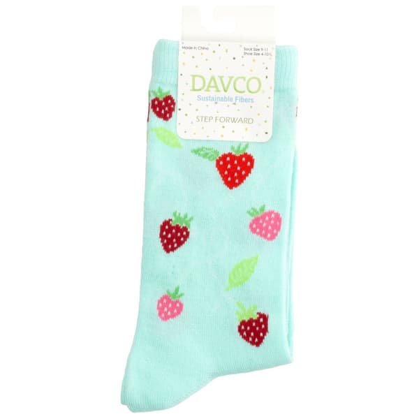 Womens Davco(R) Strawberry Crew Socks - image 