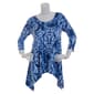 Womens C''est La Vie 3/4 Sleeve Sharkbite Printed Top - image 1