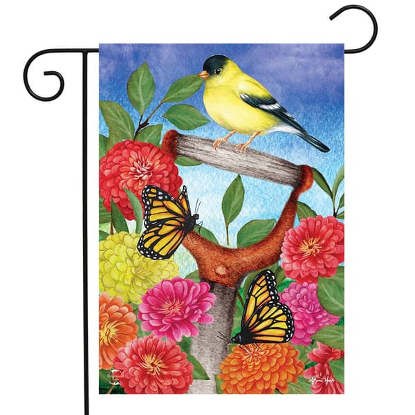 Briarwood Lane Goldfinch on Shovel Garden Flag - image 