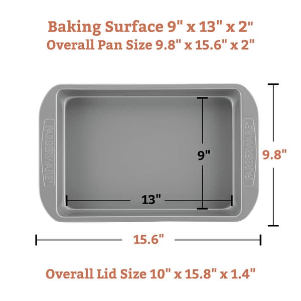 Farberware&#174; 9x13 Non-Stick Bakeware Rectangular Cake Pan with Lid