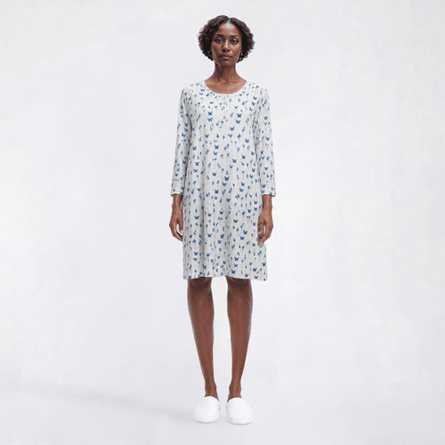 Womens White Orchid Cloud Knit Butterfly Garden Nightgown - image 