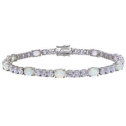 Gianni Argento Opal and Cubic Zirconia Link Bracelet