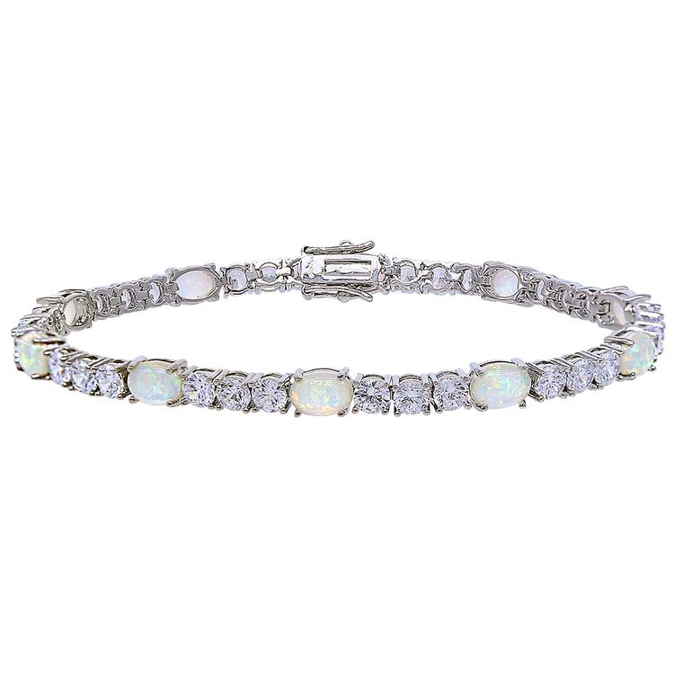 Gianni Argento Opal and Cubic Zirconia Link Bracelet