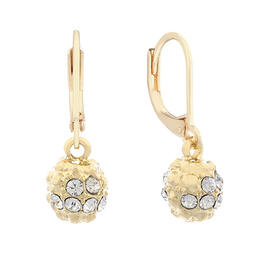 Gloria Vanderbilt Gold-Tone & Clear Fireball Drop Earrings