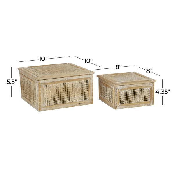 9th & Pike&#174; Distressed Rattan Boxes - Set Of 2