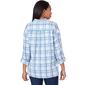 Womens Ruby Rd. Blue Horizon Button Front Plaid Jacket - image 2