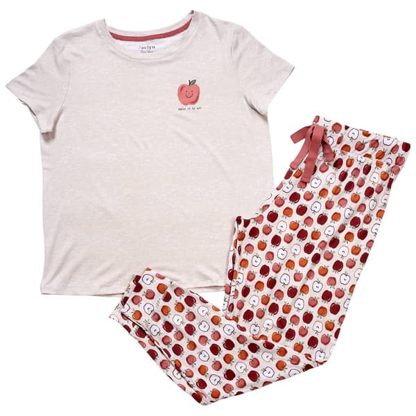 Womens Jaclyn Short Sleeve Apple of My Eye Pajama Set