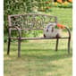 Evergreen Blooming Garden Metal Bench - image 1