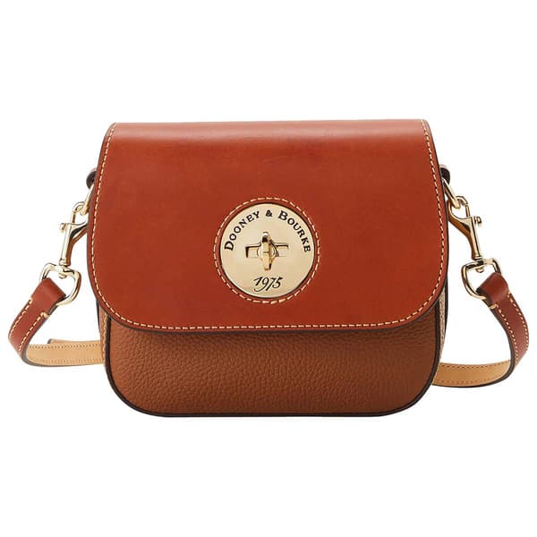 Dooney & Bourke Pebbled Leather Turnlock Sac 22 Bag in Brown