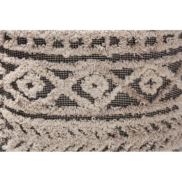 Baxton Studio Cronin Handwoven Hemp Pouf Ottoman