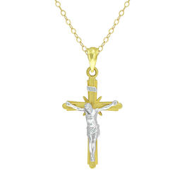 Two-Tone Stunning Crucifix Pendant with Chain