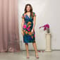 Womens 24//7 Comfort Apparel Blue Floral Faux Wrap Dress - image 4