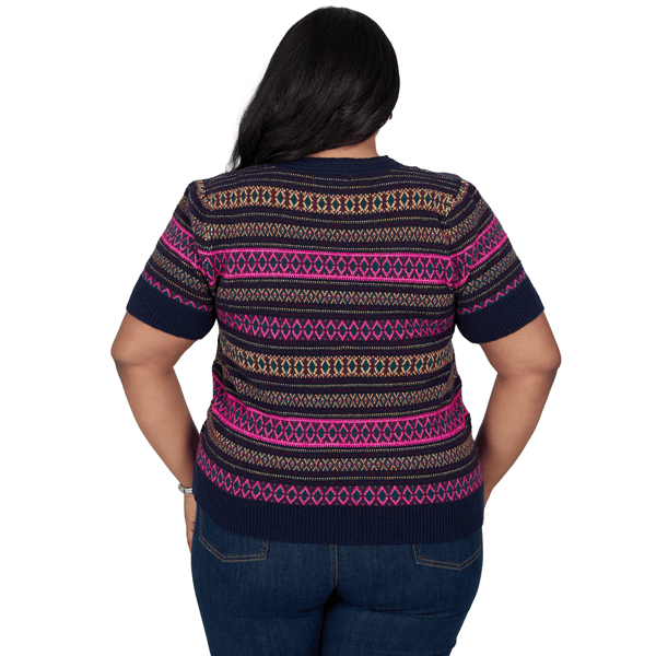 Plus Size Ruby Rd. English Countryside Mixed Fair Isle Sweater