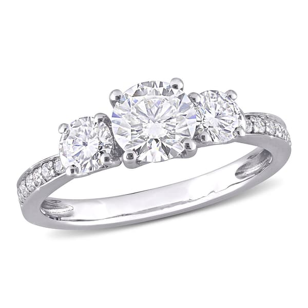 Diamond Classics&#40;tm&#41; 10kt. White Gold Moissanite Ring - image 