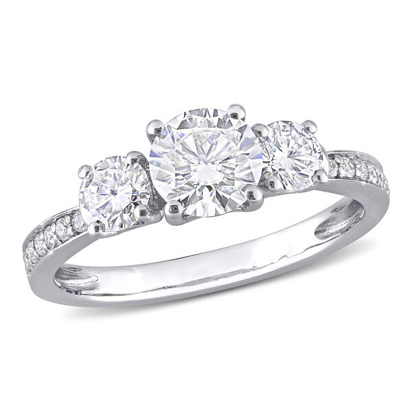 Diamond Classics&#40;tm&#41; 10kt. White Gold Moissanite Ring - image 