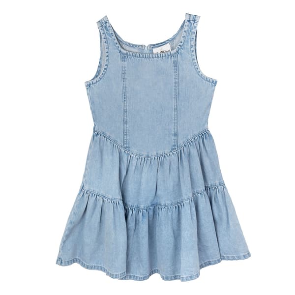 Girls &#40;7-16&#41; Rare Editions Sleeveless Denim Mock Corset Dress