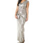 Petite Connected Apparel Drape Neck Metallic Sheath Dress - image 3