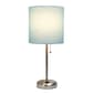 LimeLights White Stick Lamp w/Charging Outlet & Fabric Shade - image 2