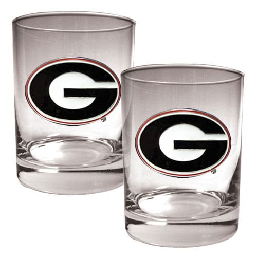 NCAA Georgia Bulldogs 2pc. Rocks Glass Set