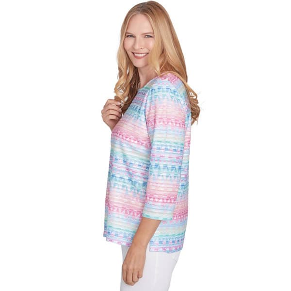 Womens Alfred Dunner Classics Geometric Biadere Tee