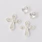 Sterling Silver Cubic Zirconia Cross Earrings Set - image 1