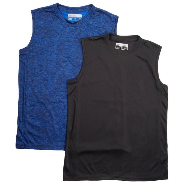 Mens Ultra Performance 2pk. Marled and Solid Muscle T-Shirts - image 
