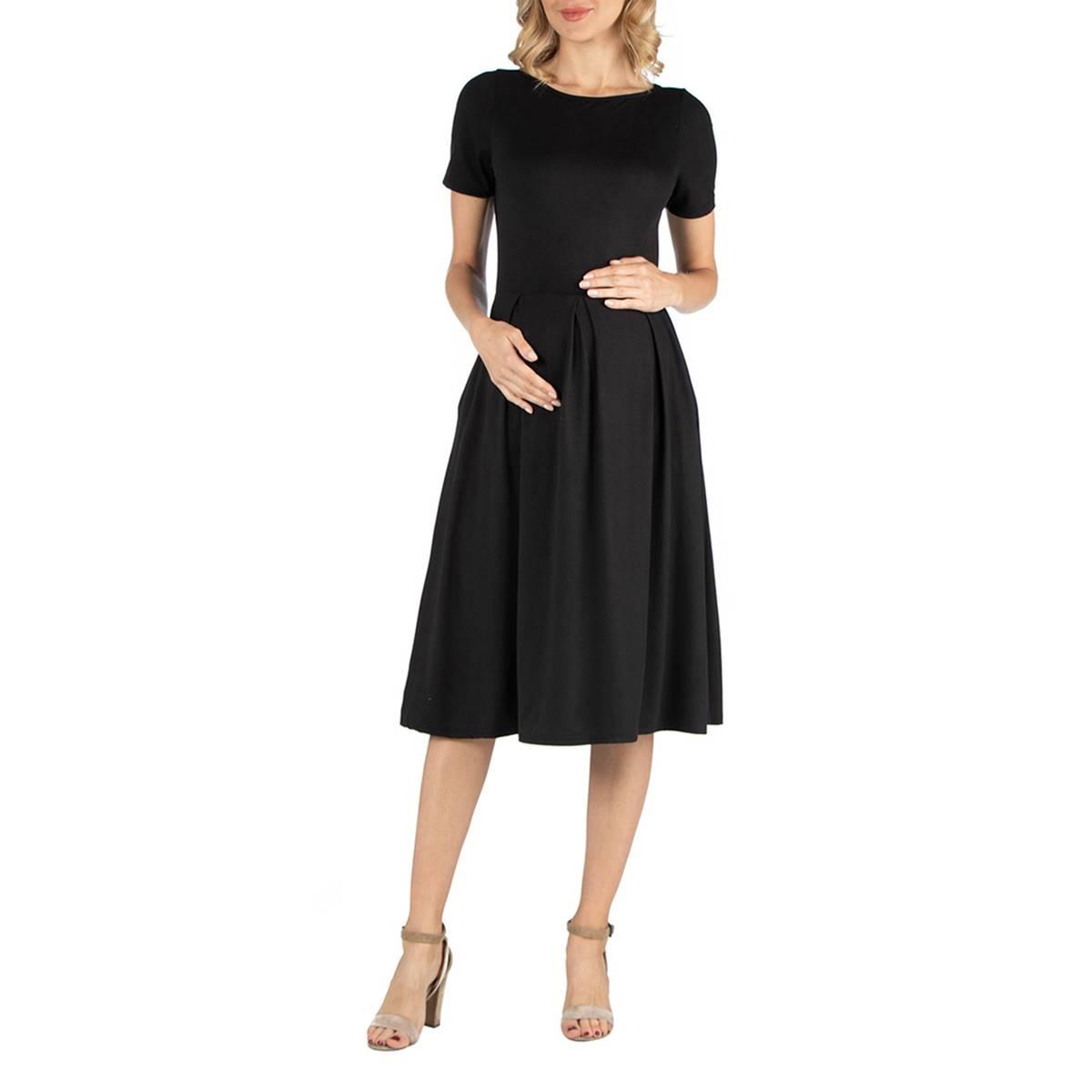 Womens 24/7 Comfort Apparel Maternity Fit & Flare Dress