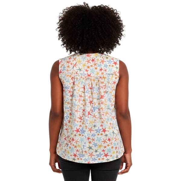 Petite Napa Valley Sleeveless Star Pleat Jacquard Blouse