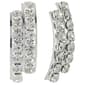 Silver-Tone Pave Crystal Half Hoop Earrings - image 1