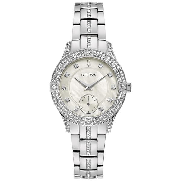 Womens Bulova Stainless Crystal Accent Bracelet Watch - 96L291 - image 