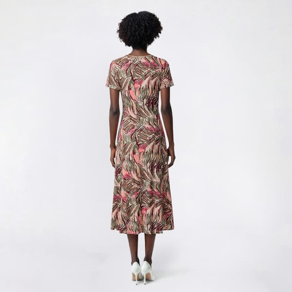 Womens Cocomo Short Sleeve Abstract Gomez Panel Midi Dress