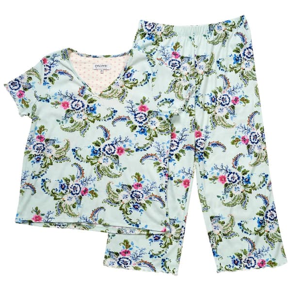 Womens Karen Neuburger Floral Paisley Capri Pajama Set
