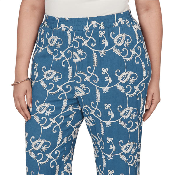 Plus Size Skye’s the Limit Summer Spice Embroidery Wide Leg Pants