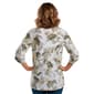 Womens Emily Daniels 3/4 Sleeve Abstract Leaf Button Front Blouse - image 2