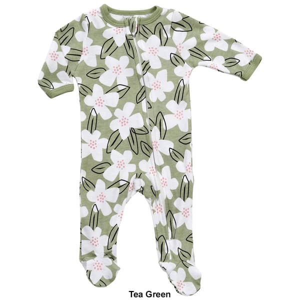 Baby Girl &#40;NB-9M&#41; Mini Hop Floral Zip Footie Pajamas