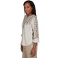 Womens Alfred Dunner Travel Advisory Geo Embroidery Blouse - image 4