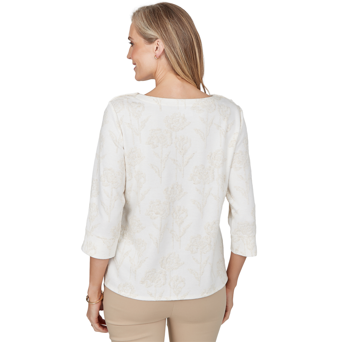 Womens Alfred Dunner Cityscape 3/4 Sleeve Floral Blouse