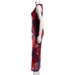 Juniors Madden Girl Mesh Funnel Neck Midi Dress - Purple