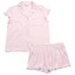 Womens Laura Ashley Short Sleeve Peach Striped Heart Pajama Set - image 2