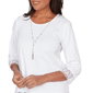 Petite Alfred Dunner The Royal Treatment Lace Trim Blouse - image 5