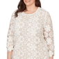 Plus Size Alfred Dunner Natural Wonder Floral Crochet Blouse - image 5